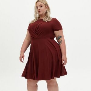 NWT Torrid Mini Rib Knit Drape Front Skater Dress sz 1